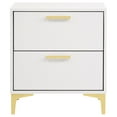 thumbnail image 3 of DUOSONG White And Gold 2-Drawer Rectangular Nightstand, Wood Furniture, Bedroom Furniture, 3 of 11