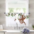 thumbnail image 3 of Brown Cute Monkey Semi Sheer Curtains 45 Inch Length 2 Panels Set, Playing Funny Animal on Branch Sheer Kitchen Curtain Privacy Voile Window Curtain for Living Room Bedroom Rod Pocket Drapes, 3 of 7
