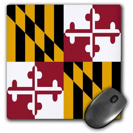 3dRose State Flag of Maryland - US American - Heraldic banner of George Calvert 1st Baron Baltimore America, Mouse Pad, 8 by 8 inches