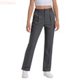 thumbnail image 2 of LYHaoo Girls Formal Dress Pants, Straight Leg Flat Front Classic Uniform Pants for Girls Back to School Outfits(Gray), 2 of 2