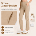 thumbnail image 6 of MASKERT Women’s Fleece Lined Pants, High Waisted Stretch Casual Pants, Warm Straight Leg Tapered Pants for Winter, Golf, Hiking & Daily Wear, 6 of 9
