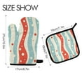 thumbnail image 2 of Yayeee Oven Mitts and Pot Holder Set of 2 Heat Resistant Kitchen Gloves Baking Hot Pad, Light Blue Pattern, 2 of 5