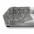 thumbnail image 3 of Ethnic Soft Flannel Fleece Throw Blanket, Mandala Inspired Artwork Hand Drawn Paisley Pattern Boho Native, Cozy Plush for Indoor and Outdoor Use, 60" x 80", Black and White, by Ambesonne, 3 of 6