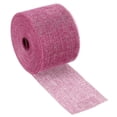 thumbnail image 1 of Unique Bargains 2 Inch x 11 Yards Jute Crafts Party Wrapping Decoration Burlap Fabric Ribbon Pink, 1 of 6