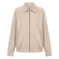 thumbnail image 6 of Tqcoqu Faux Suede Bomber Jacket for Women Fall Fashion 2026 Casual Zip Up Oversized Trendy Winter Clothing Outerwear Coats, 6 of 8