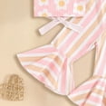 thumbnail image 4 of mgoYE Baby Girl Clothes 12-18 Months Toddler Baby Girl Outfits Floral Sleeveless Tank Top Cross Back Bell Bottom Pants Summer Clothes Set(Pink,2-3 Years), 4 of 6