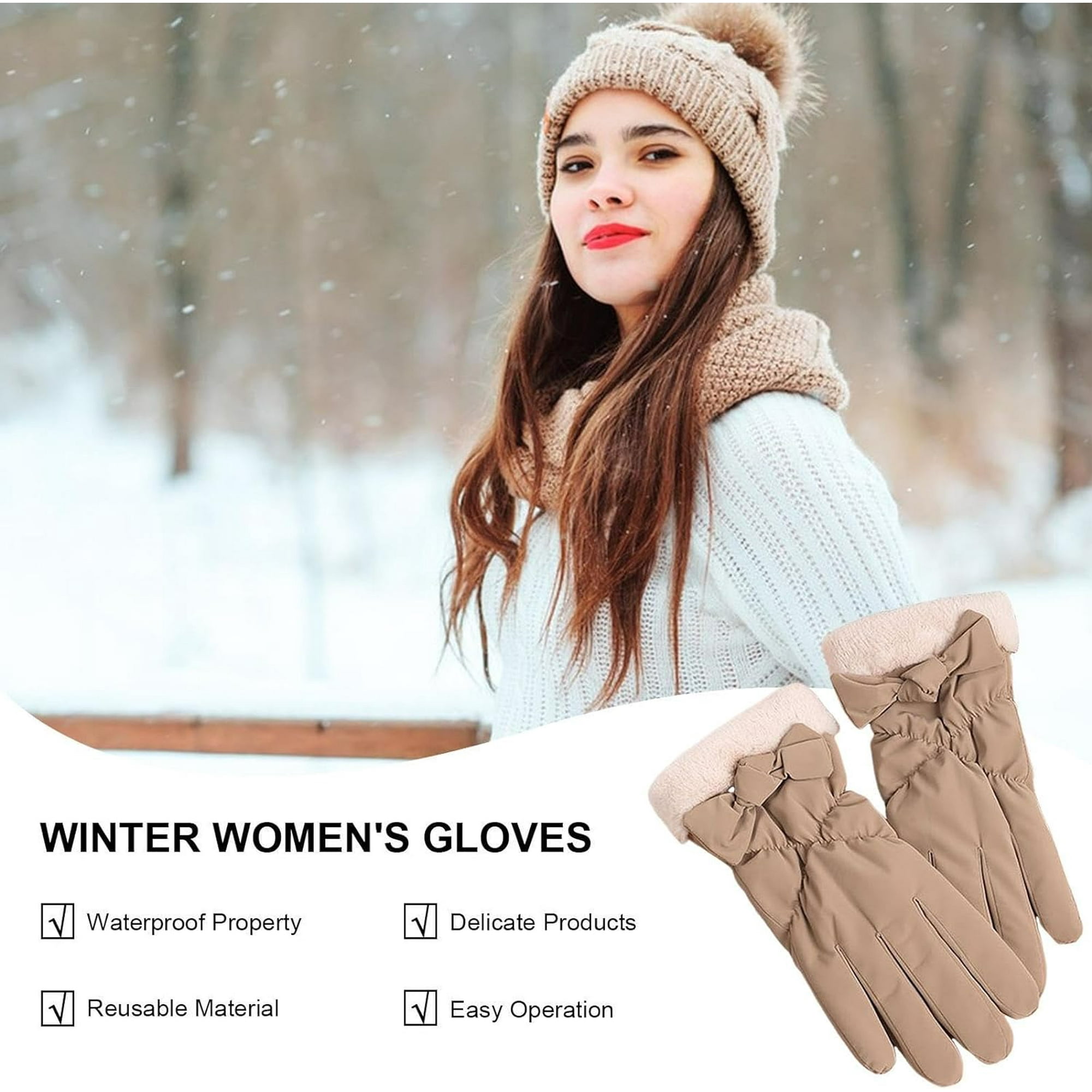 XINQIHANG Winter Thermal Gloves Touchscreen Warm Gloves for