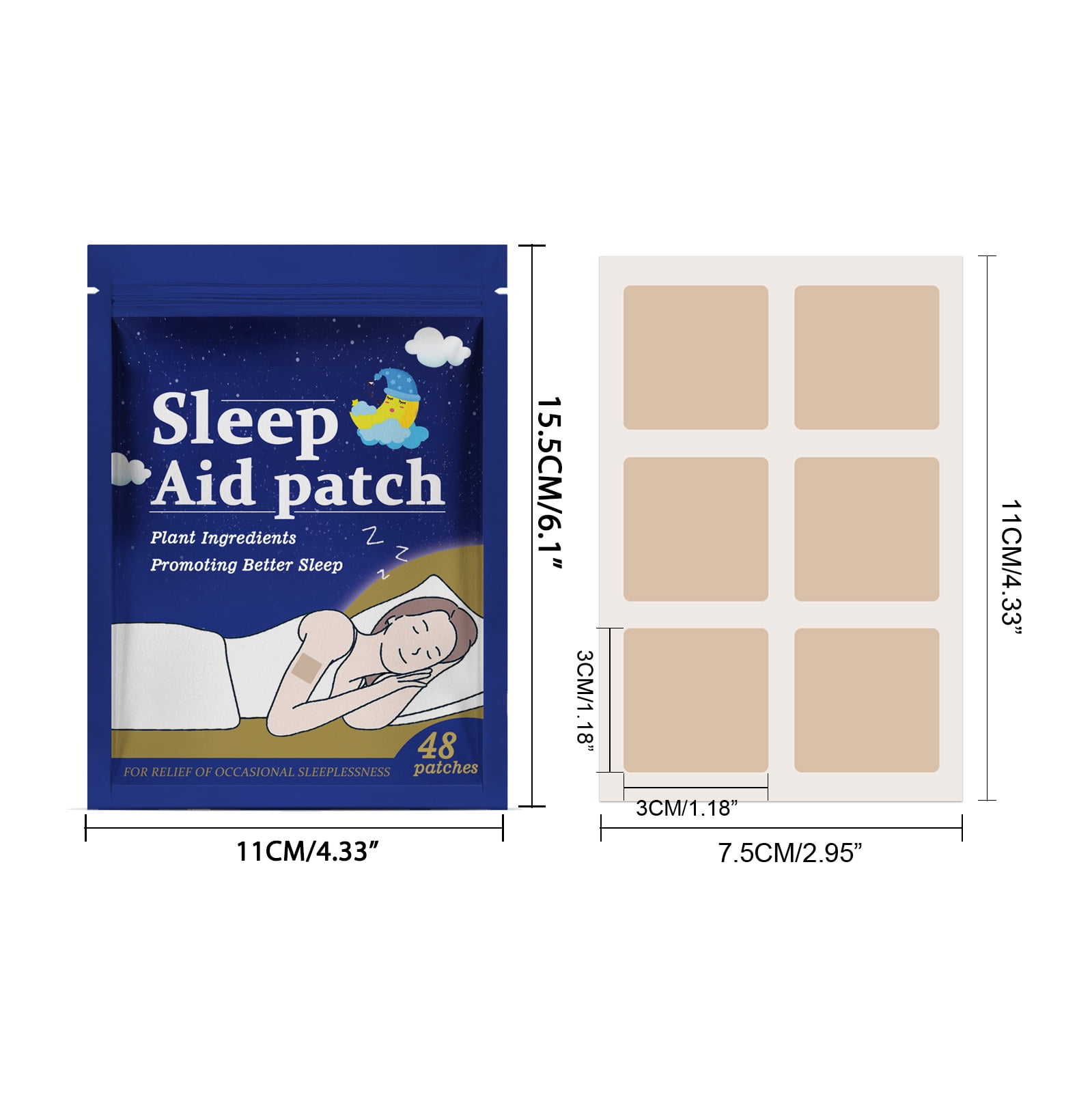 Alvantor Sleep Patches Lavender & Lemon Extract Calming for Night Comfort, 48 Patches