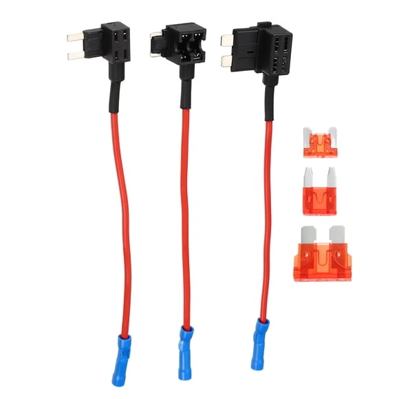 Unique Bargains 1 Set Universal 3pcs Car Fuse Tap Adapter with 3pcs 10A Standard Mini Low Profile Mini Blade Type Fuse