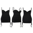 thumbnail image 3 of Women Ribbed Slip Mini Dress Sleeveless Backless V-Neck Side Drawstring High Waist Bodycon Dress Vintage Beach Sundress, 3 of 6
