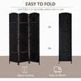 thumbnail image 7 of GVN Privacy Panels Decorative Privacy Fence,3 Panel Folding Privacy Screen, 6FT Tall Portable Wicker Weave Partition Wall Divider, Black, 7 of 7
