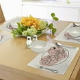 thumbnail image 4 of Ambesonne Live Laugh Love Place Mats Set of 4, Heart Butterfly, Standard Size, Pale Pink Black White, 4 of 6