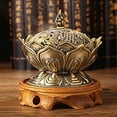thumbnail image 4 of Nvzi Incense Stick Holder Copper Alloy Incense Burner Holder for Sticks Cones Home Buddhism Buddha Buddhist Meditation Decorations, 4 of 5