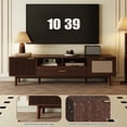 thumbnail image 3 of Bbbnuuiy Walnut Brown TV Stand, Modern Chic Entertainment Center for TVs Up to 80 inches, TV Console with Stroage,  Streamlined Design, Media Console for Living Room, 3 of 9