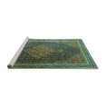 thumbnail image 2 of Ahgly Company Machine Washable Indoor Square Persian Turquoise Blue Traditional Area Rugs, 3' Square, 2 of 4