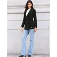 thumbnail image 4 of DARING DIVA Women's Lapel Collar One Button Overcoat with Belt XS Black, 4 of 7