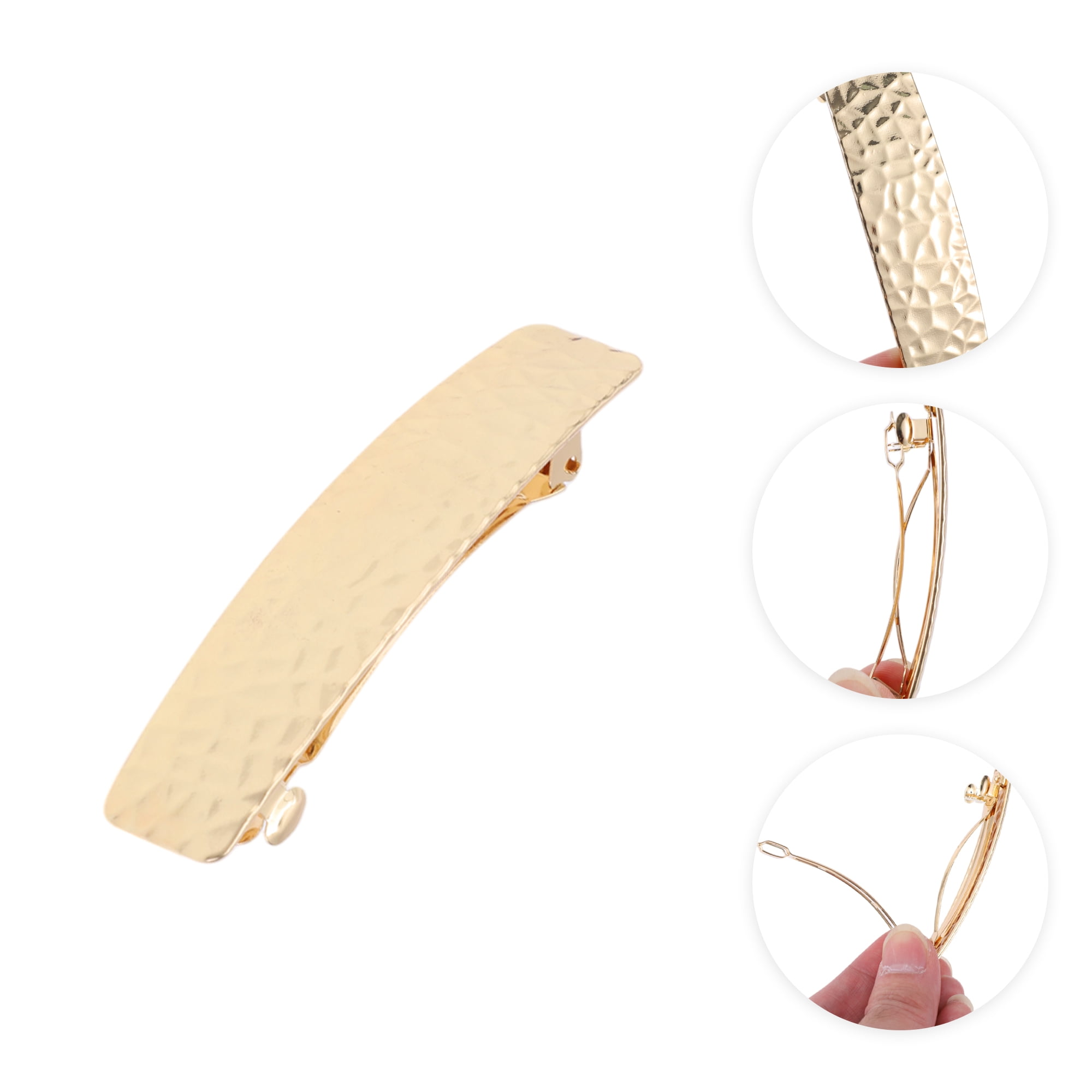 Unique Bargains Fashion Rectangle Hair Clips for Home Use in Gold Tone