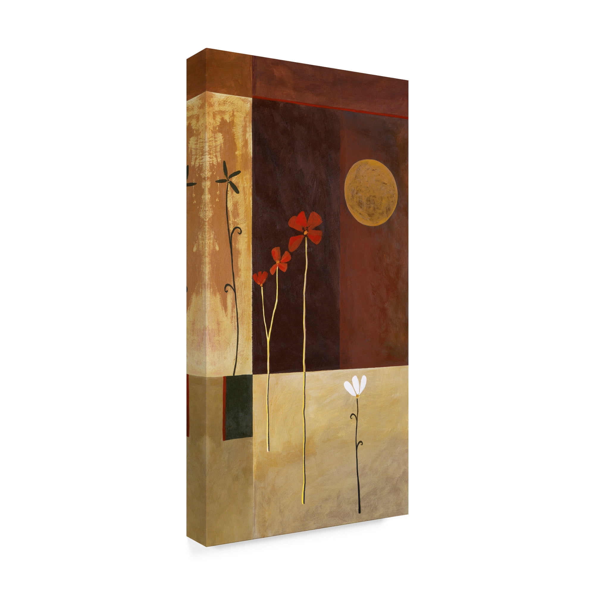 Trademark Fine Art 'Flowers With Full Moon' Canvas Art by Pablo Esteban