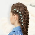 thumbnail image 2 of Accesorios para el cabello de flores pequeñas de 20 piezas Unique Bargains Mini Clips de Flores para Niñas Bonitos Mini Pasadores de Cabello Color Verde, 2 of 7
