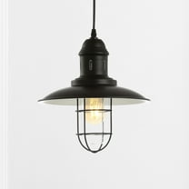 JONATHAN Y Deere 12" Adjustable Iron/Glass Cage Light LED Pendant, Black