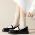 thumbnail image 6 of Jiibva Flip Flop Socks 1 Pairs Lace Toe Socks Women Tabi Geta Socks Hollow Out Mesh High Tube Cotton Socks With Separate Fingers, 6 of 7