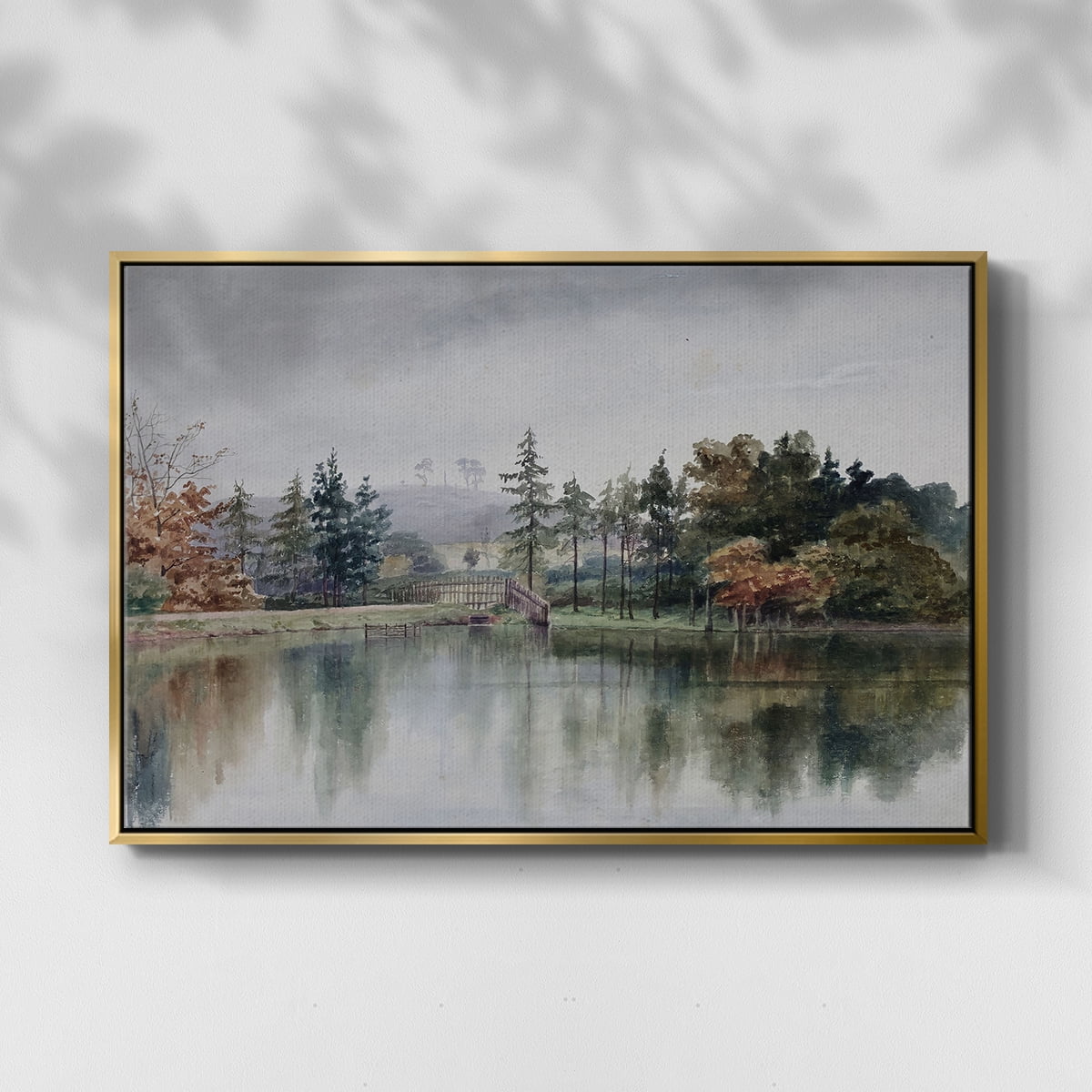 Vintage Landscape-XXI By Wexford Home Framed in Gold Wood Gallery Wrapped Canvas 17 in. x 25 in.