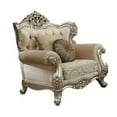 thumbnail image 5 of Benzara Fabric Upholstery Rolled Arm Chair With Two Pillows, Champagne-Color:Gold, 5 of 7