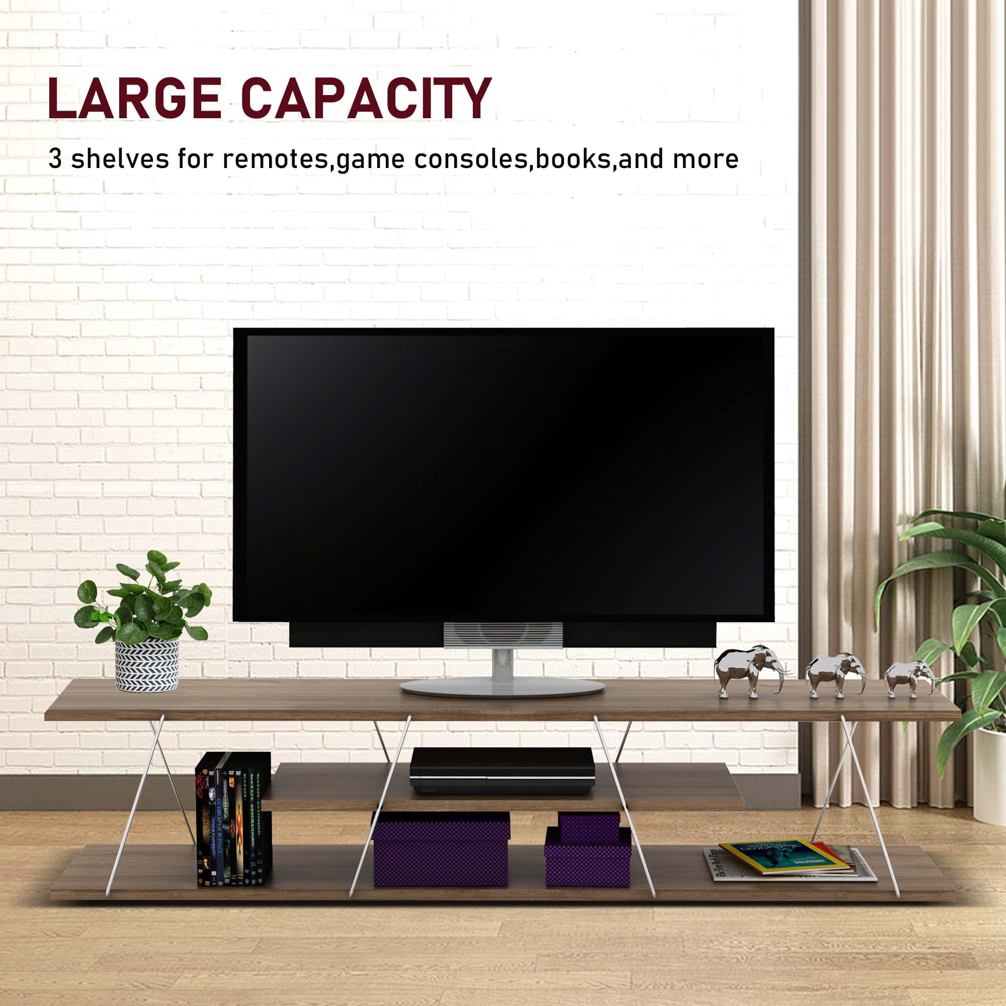 Aukfa Mid-Century Modern TV Stand for TVs up to 60" - Entertainment Center for Living Room - Storage