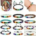 thumbnail image 3 of EOEMY Wholesale 7 Chakra Natural Stone Bracelet Tiger'S Eye Beads Gems Bangle Bracelet-Frosted Crown Beads, 3 of 9