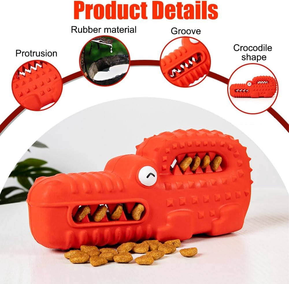 CATPAN Dog Chew Toy,Rubber Alligator Interactive Dog Toy for Puppies Small Medium Large Dogs Teething