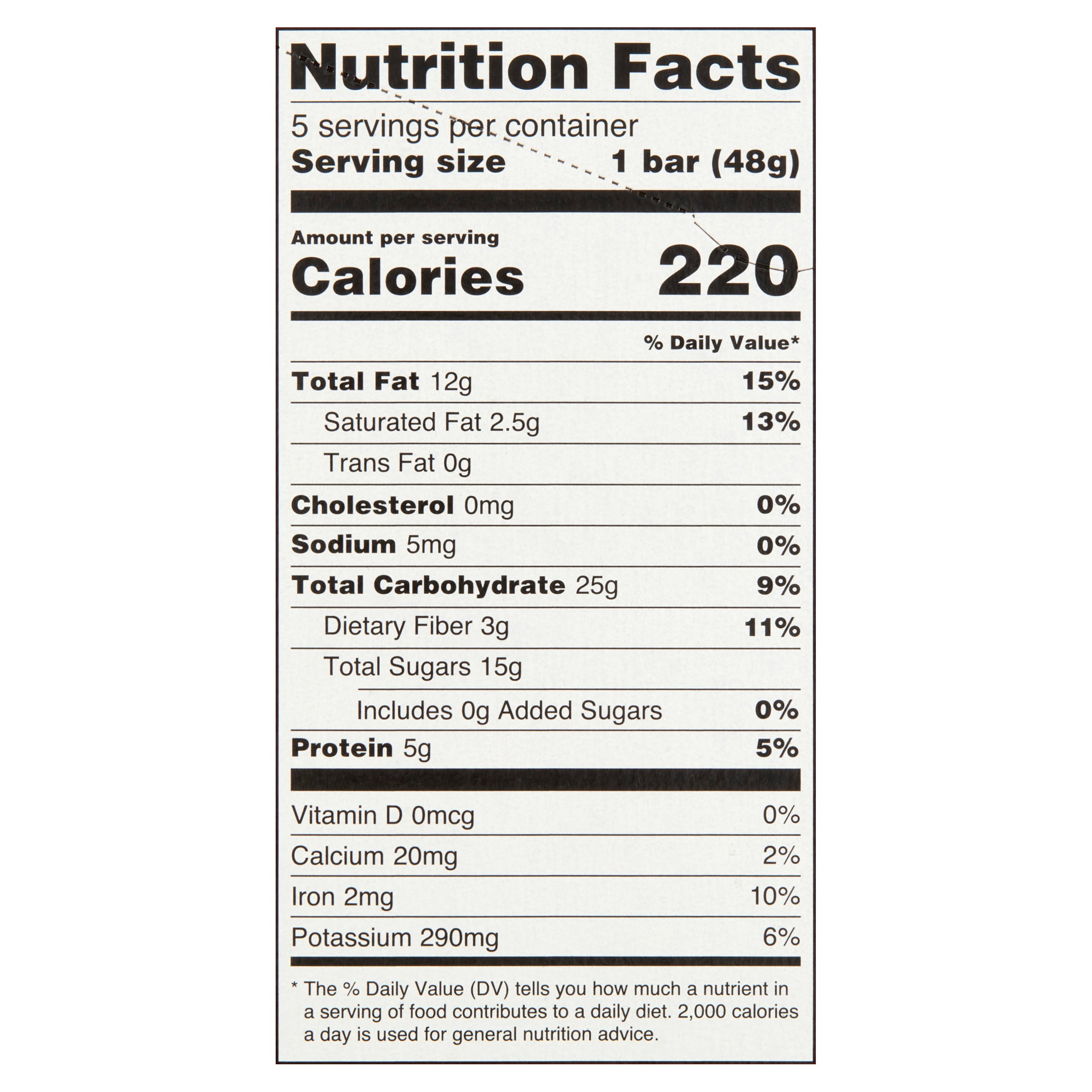 Great Value Cashew Cookie Date & Nut Bars, 8.5 oz, 5 Count