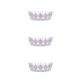thumbnail image 1 of mmirethe Exquisite Craft And Delicate Pattern Rhinestone For Wedding Or Bridal Electroplated Tiaras Silver + pink 3Set, 1 of 6