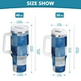 thumbnail image 6 of Yayeee 30oz Stainless Steel Tumbler with Straw and Handle Double-Wall Insulated Travel Water Bottle, Blue and Gray Plaid Pattern, 6 of 8