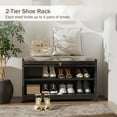 thumbnail image 5 of Innovaze Shoe Rack bench with Cushion Seat, Shoe Cabinet for Entryway, Metal, Black, 5 of 8
