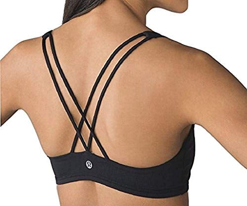 black strappy sports bra