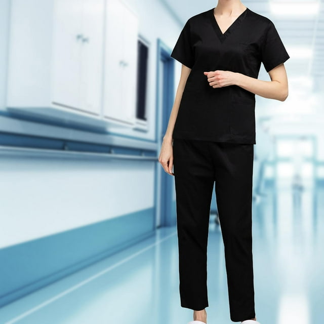 Conjunto de uniformes de enfermería, pantalón, fácil de limpiar, conjunto de uniformes de enfermería presentables, ropa de trabajo de enfermería XL
