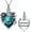 Blue/BSteel, variant on Personalize Stainless Steel Rose Flowers Crystal Heart Urn Pendant Memory Necklace for Cremation Ashes Keepsake Memorial Jewelry
