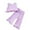 Purple, variant on tarylea Toddler Baby Girls Summer Outfits Sleeveless Ruffle Hem Crop Tank Top Wide Leg Pants Clothing Sets