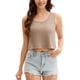 thumbnail image 2 of ATHLECHIC Verano Top Corto Suelto de Algodón Sin Mangas para Mujeres, Camisetas Casual Crop XL Caqui, 2 of 5