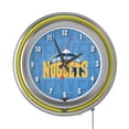 thumbnail image 6 of Denver Nuggets City Retro Neon Analog Wall Clock with Pull Chain, 6 of 6