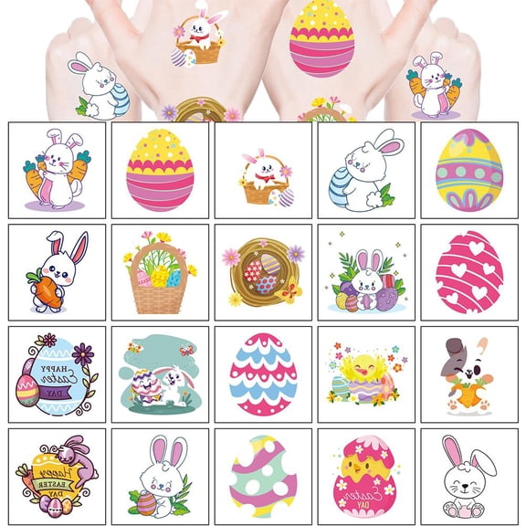 Easter Tattoos for Kids - Easter Basket Essentials Bulk - Egg Fillers Stickers for Boys Girls,Kids Easter Gifts Toys for Teens | Easter Games Crafts Party Favors for Adults(80 Pack)