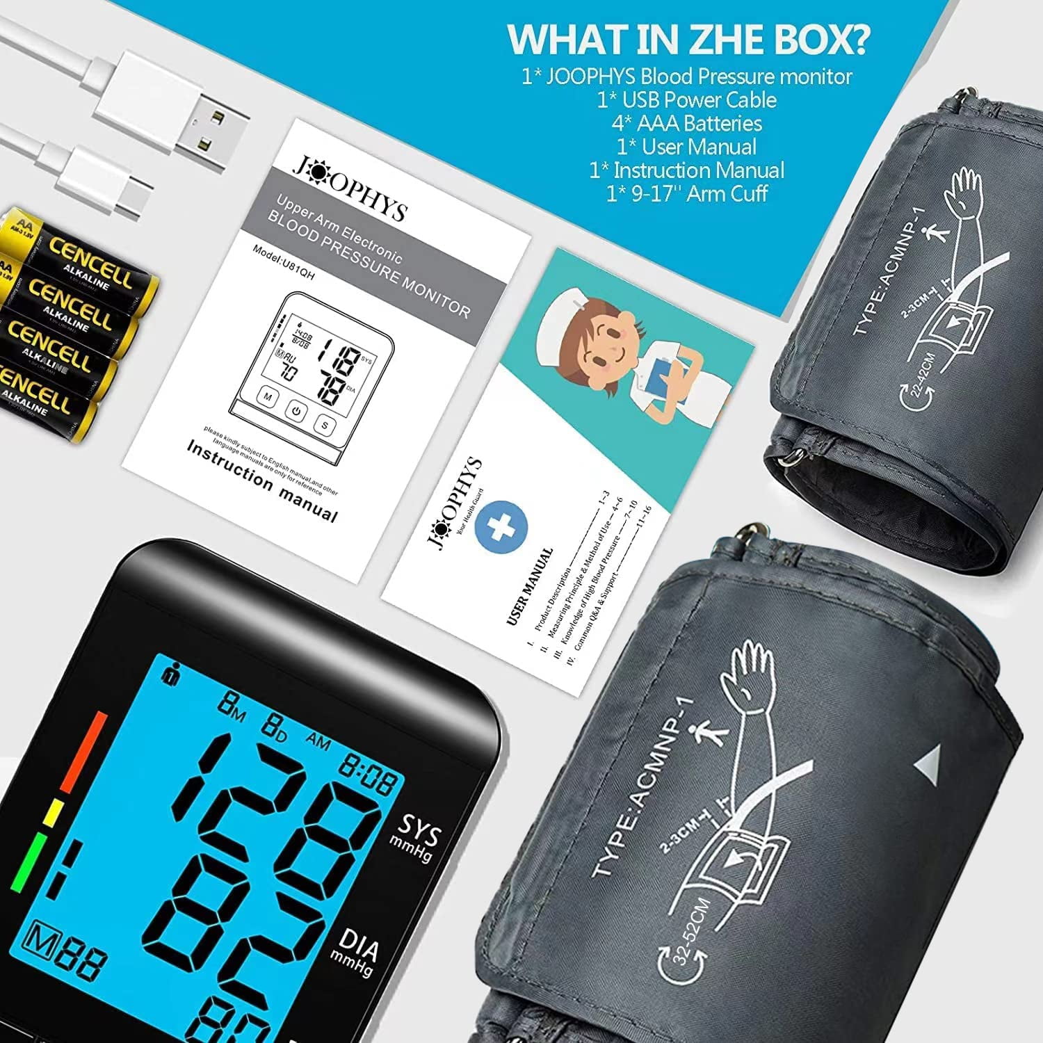 Blood Pressure Monitor, 9-17'' & 13-21'' Extra Large Blood