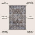 thumbnail image 4 of JONATHAN Y WASHABLE 3 x 5 Area Rug, Alanya Ornate Medallion - Brown/Light Gray, WSH100C-3, 4 of 10