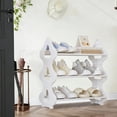 thumbnail image 6 of Horivan 3 Tier Shoe Rack Organizer, Sturdy Plastic Shoe Shelf for Entryway, Bedroom & Closet Storage, Space Saving Shoe Rack for Men Women, Ventilated Shoe Holder, 6 of 7