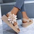 thumbnail image 2 of Amzcrzy Zapatos de mujer,Zapatos de mujer,Zapatillas de mujer, Sandalias casuales de mujer con hebilla de una línea, sandalias de suela gruesa con punta abierta y flores Sandalias Mujer Zapatillas De, 2 of 6