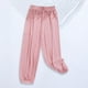 thumbnail image 2 of Odeerbi 2-13 Años Niñas Hielo Seda Pantalones de Deporte Deportivo Entrenamiento de Verano Pantalones de Jogger de Color Sólido Suelto Joggers Casuales, 2 of 5