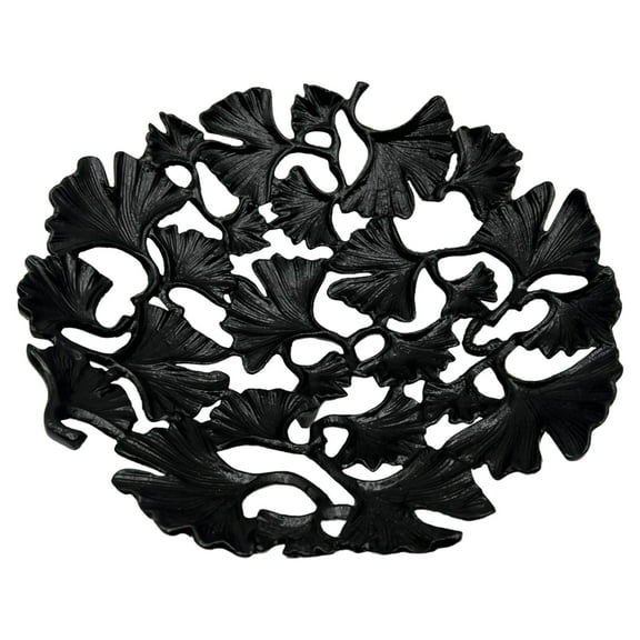 Bergamo Art 15 Inch Wide Decorative Handmade Aluminum Ginkgo Leaf Bowl