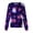 Purple, variant on Domzest Halloween Holiday Women Scrubs Jacket Long Sleeve Pumpkin Ghost Bat Print Nurse Uniform Button Front Cute Medical Workwear Jacket Green 2XL