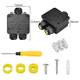 thumbnail image 3 of Caja de conexiones impermeable IP68 para exteriores, caja de conexiones eléctricas con 3 conectores de cable para cables de 4 a 15 mm de diámetro, 5 unidades, 3 of 8