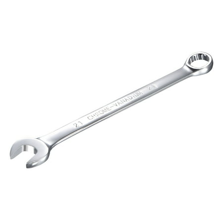 

Uxcell 21mm Combination Wrench with Offset Box End and Angled Open End Metric Mirror-Chrome Plated High Carbon Steel